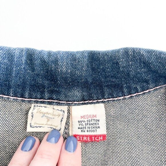 Unionbay Jeans Women's Denim Blazer Notched Collar Blue Stretch Size M - Picture 3 of 6